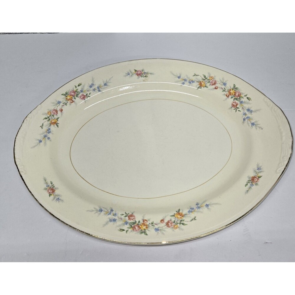 Vintage Nautilus Porcelain Platter. E45N5. Eggshell. Made In USA. Lg.